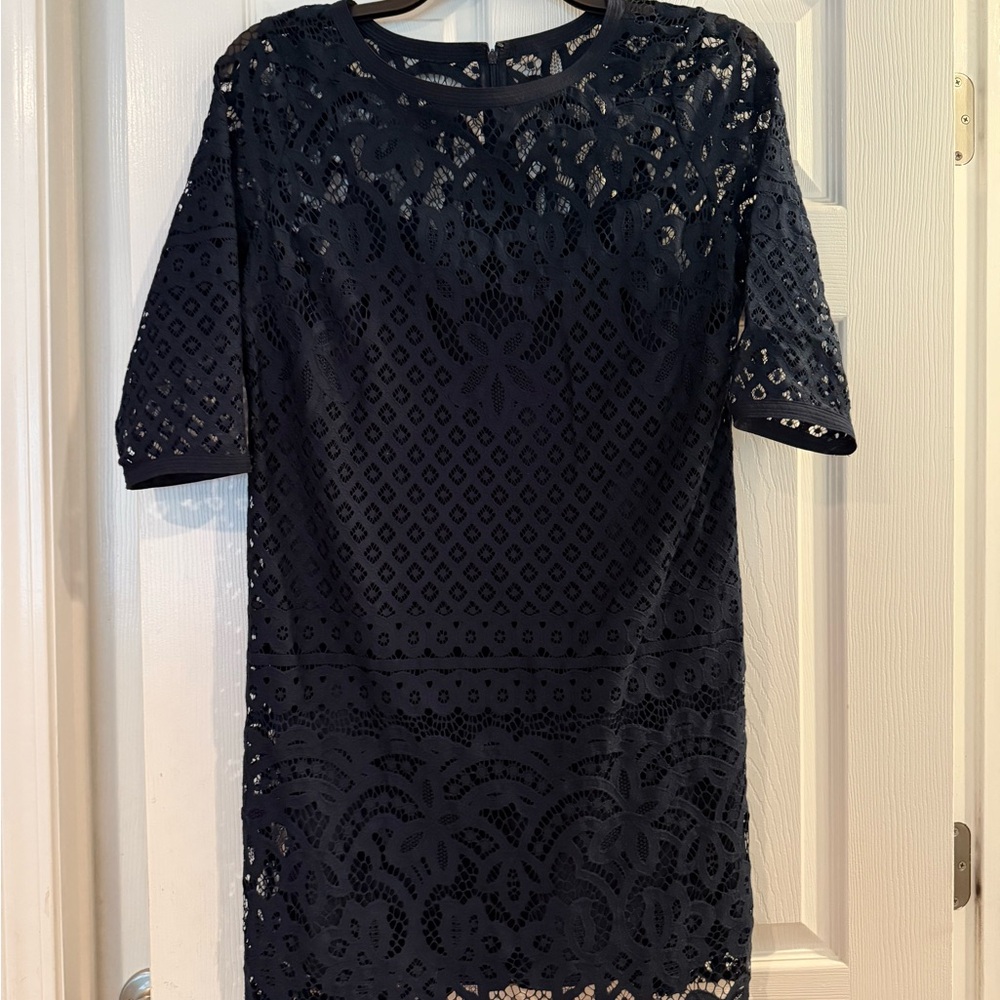 LOFT Navy Lace Mini Dress